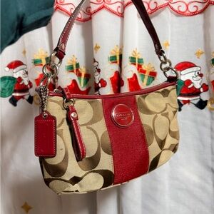Coach Red and Tan Women's Bag